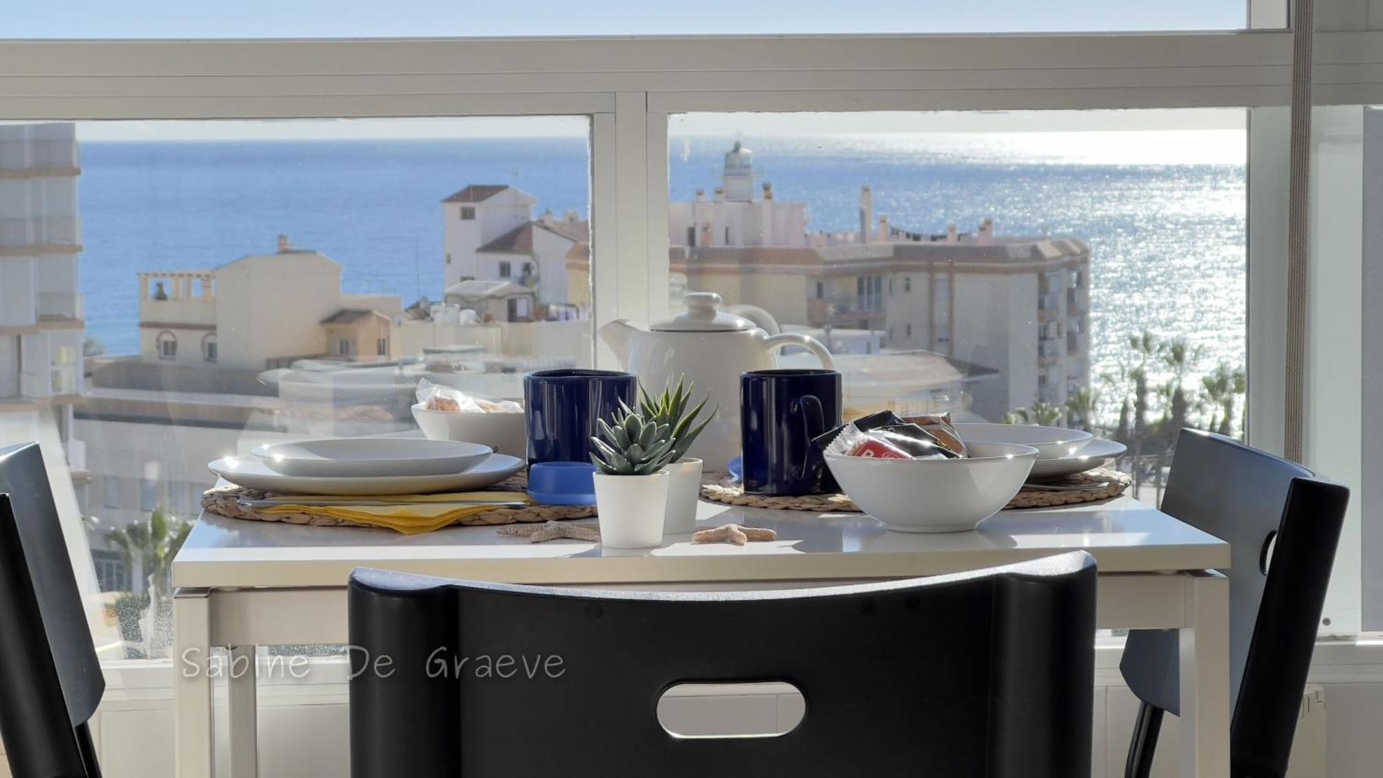 Morning Coffee With A Seaview Romantic For Two Next To Nerja Pool Carabela-c704 Torrox-costa * Torrox