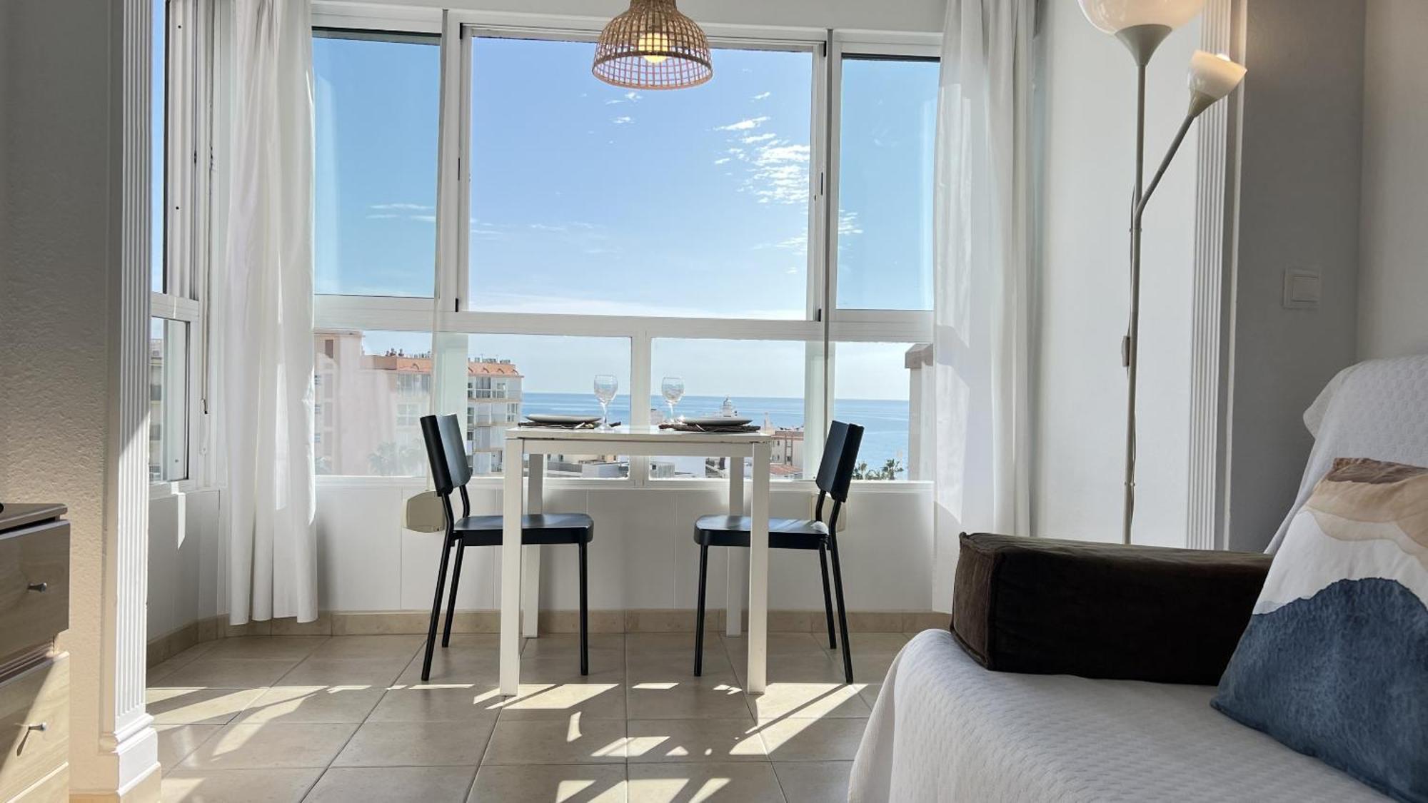 Morning Coffee With A Seaview Romantic For Two Next To Nerja Pool Carabela-c704 Torrox-costa