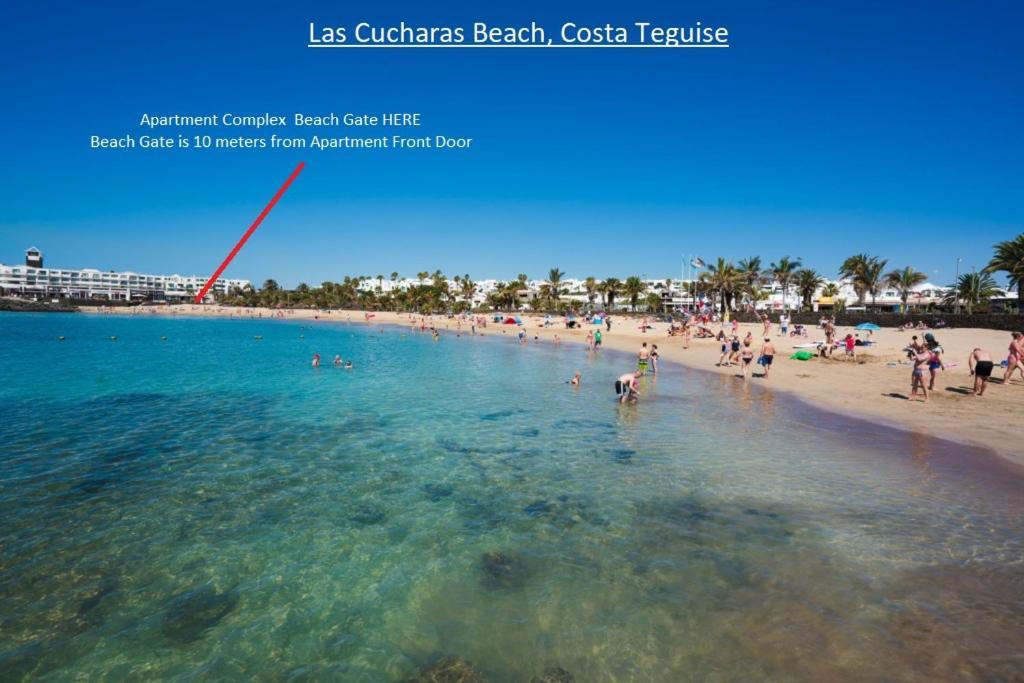 Lanzarote-beach-apartment, Cucharas Beach, -- 1 Minute Walk From Main Square, 35 Meters From *