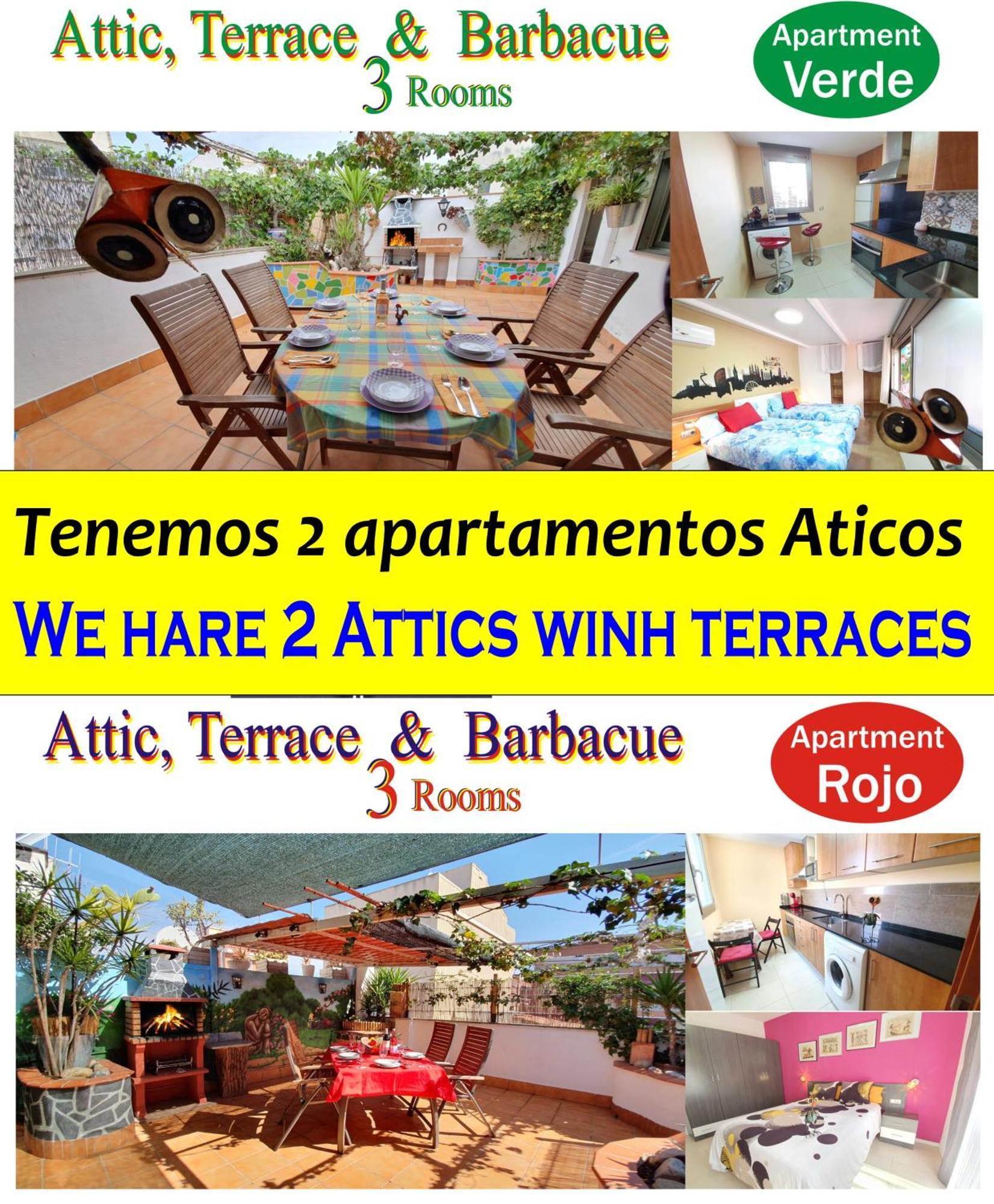 Airport-bcn, Atico, Terraza Privada&barbacoa 3* Viladecans