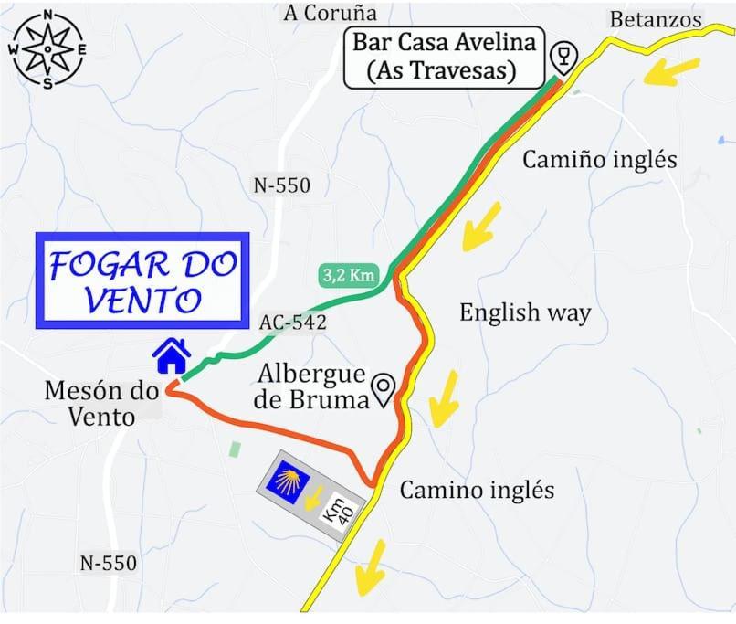 Fogar Do Vento-ordes, Cerca De Camino Ingles Bruma Apartment