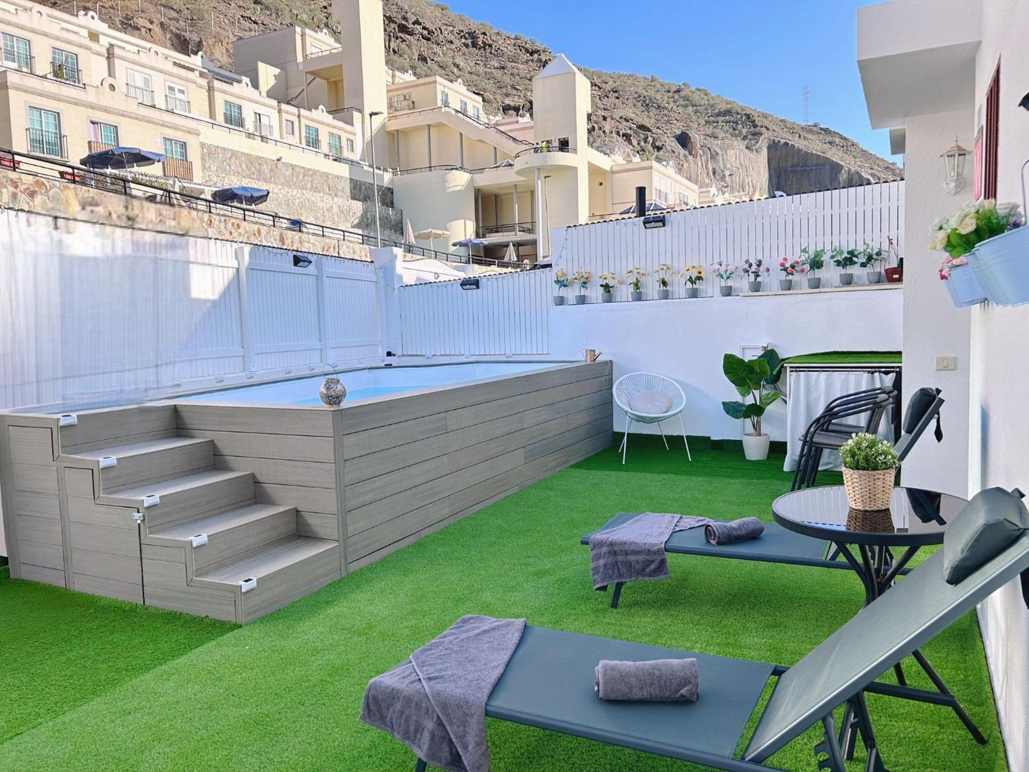 Apartment Big Puerto Rico With Heated Saltwater Jacuzzi Pool & Bbq & Private Parking *