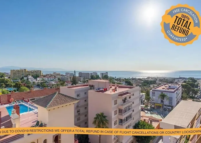 SOL - Increíble ático en Benalmádena junto a Puerto Marina con piscina&garaje