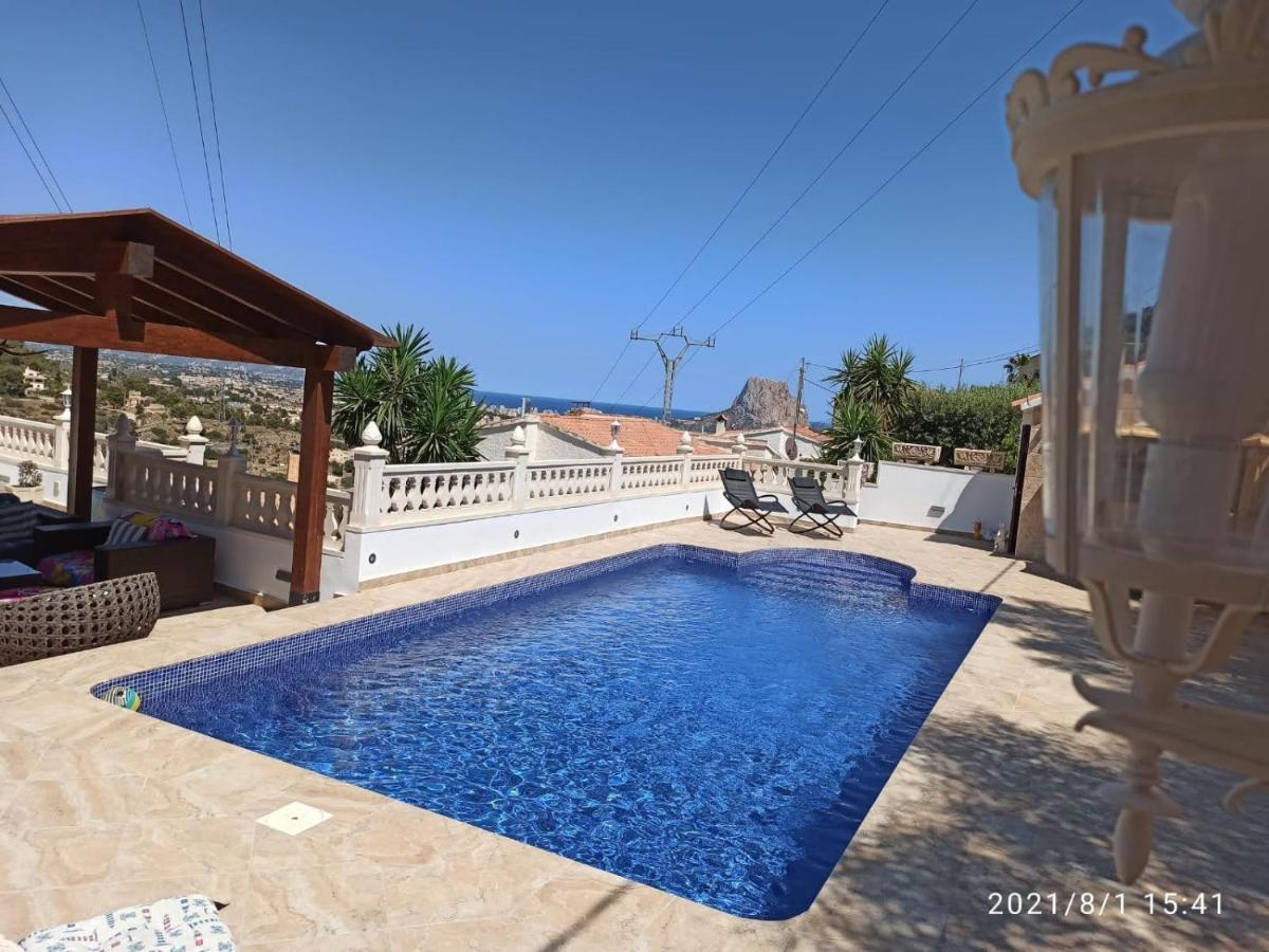 Med Panoramautsikt Med Privat Pool I Calpe, Costa Blanca, Spanien Calpe