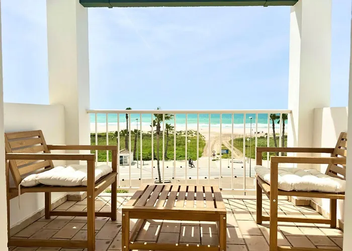 Santa Barbara B Beach Front With Terrace, Sea View In And Garage In Conil
