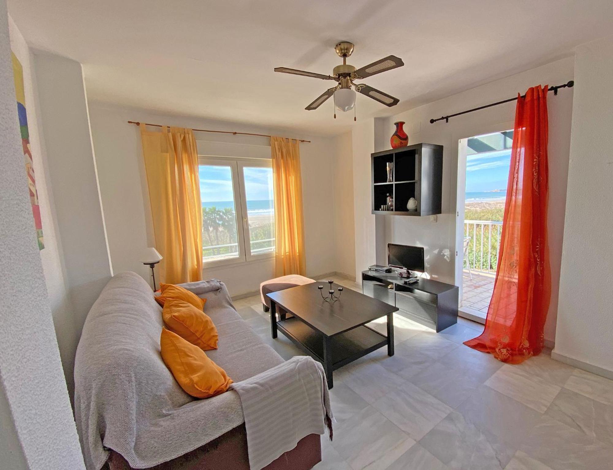 Apartment Santa Barbara B Front With Terrace, Sea View In And Garage In Conil